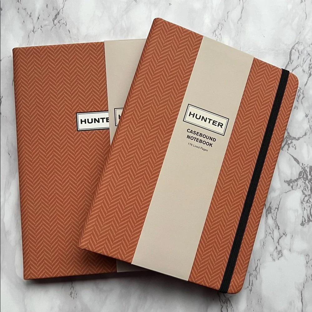 Hunter Orange and Black Casebound Notebooks Set of 2